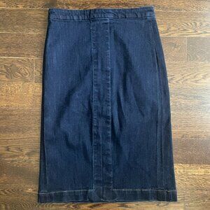Derek Lam Designer Blue Jean Denim Midi Pencil Skirt-Size 4